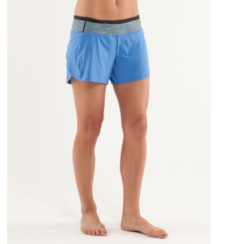 Lululemon Turbo Blue‎ Running Shorts Women's Size 4 Athletic Activewear